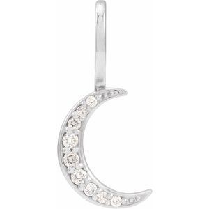 Platinum .07 CTW Natural Diamond Crescent Moon Charm/Pendant