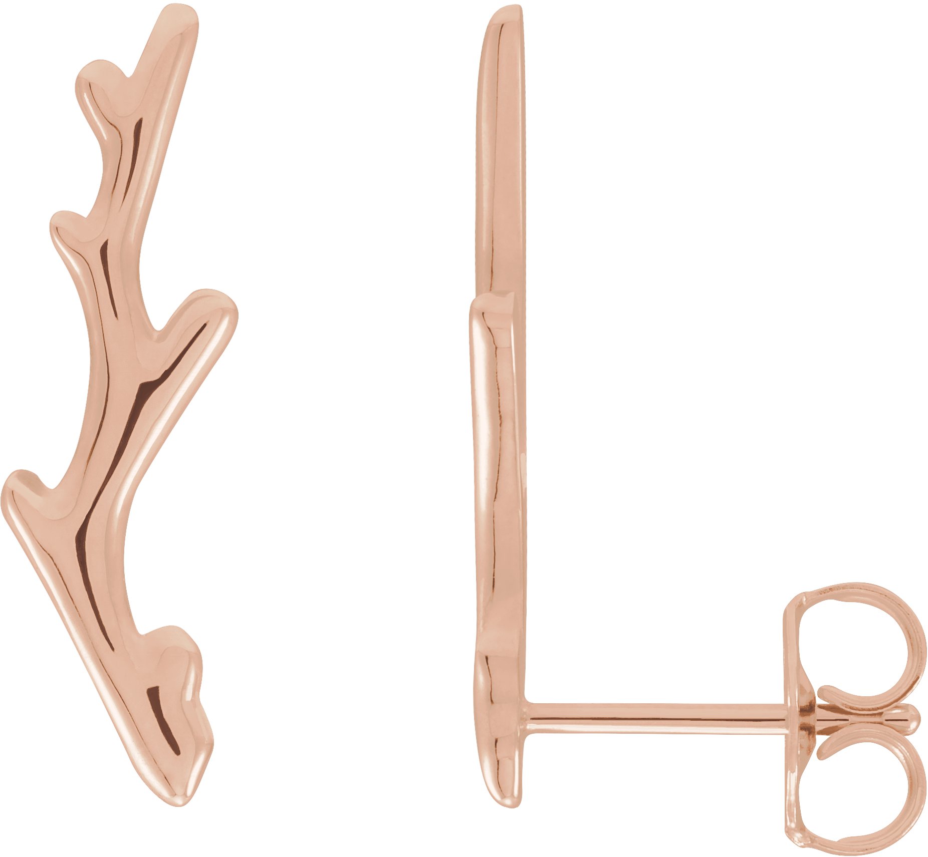 14K Rose Branch Ear Climbers