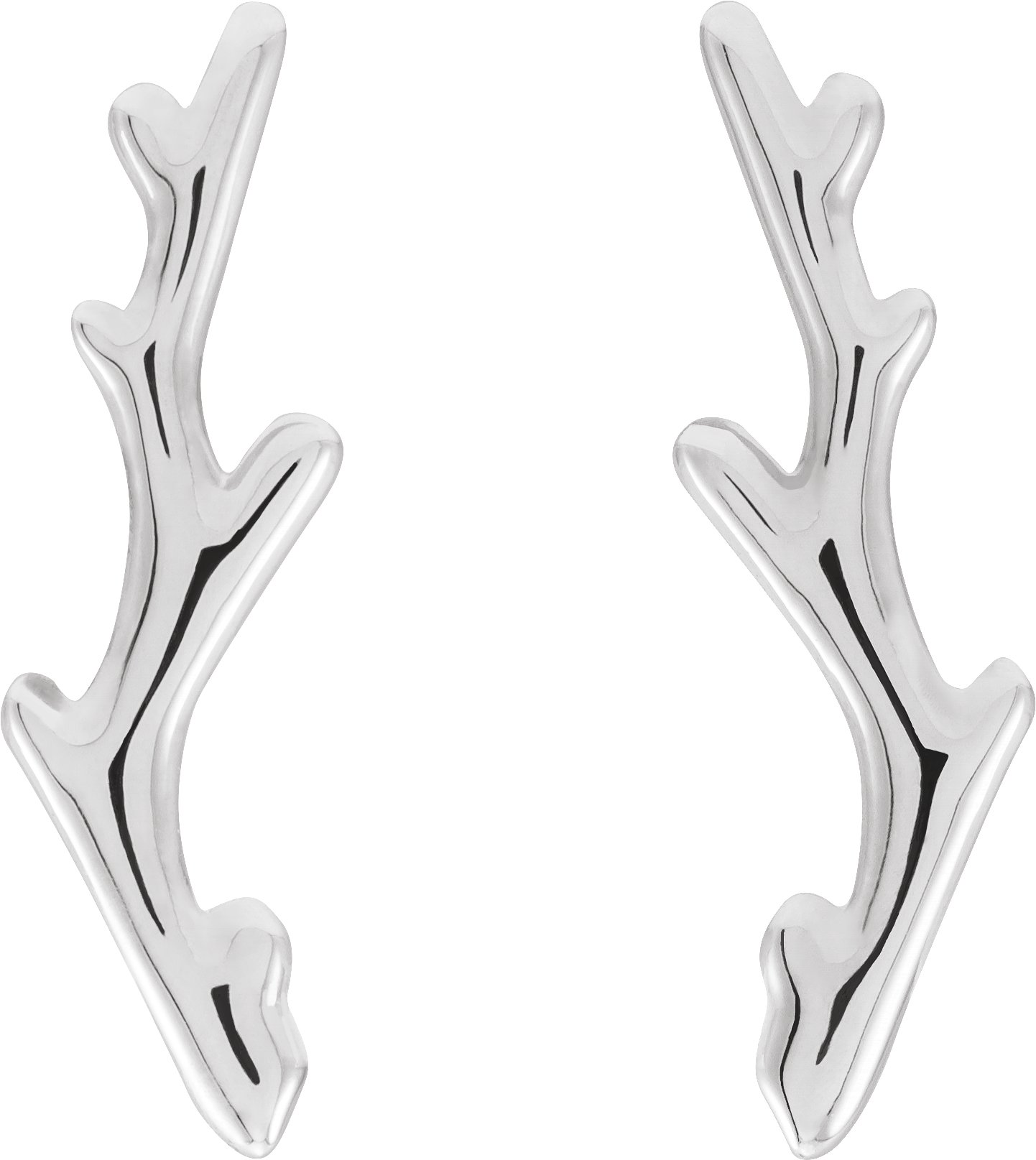 14K White Branch Ear Climbers