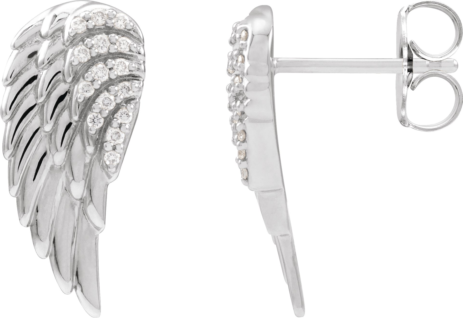 Platinum .07 CTW Natural Diamond Angel Wing Earrings Ref 19883094