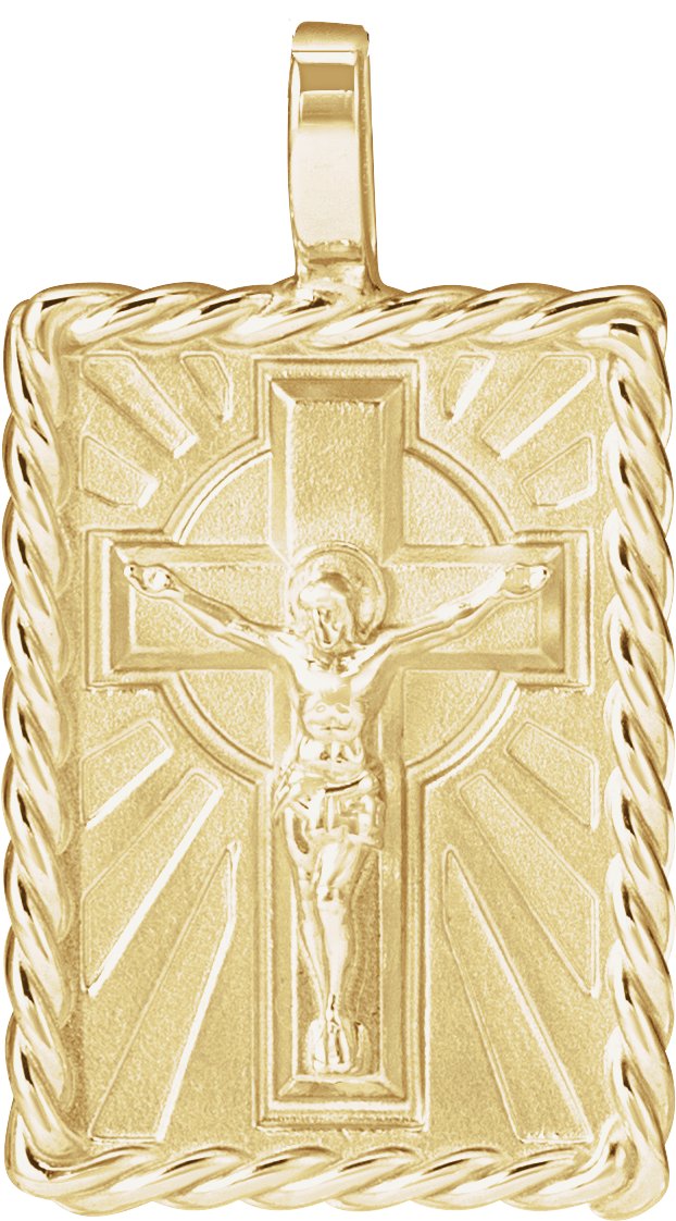 14K Yellow 18.1x15.8 mm Crucifix Pendant