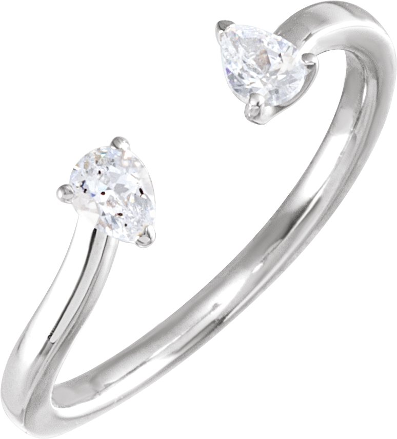 14K White 1/5 CTW Lab-Grown Diamond Two-Stone Ring