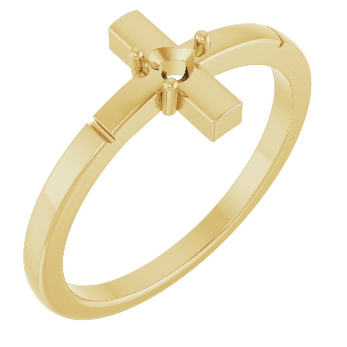 Accented Heart Cross Ring