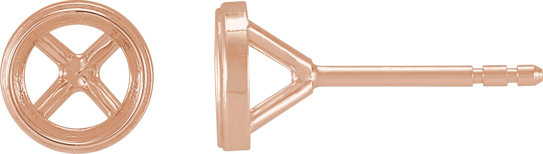 Round Bezel-Set Cocktail-Style Stud Earrings