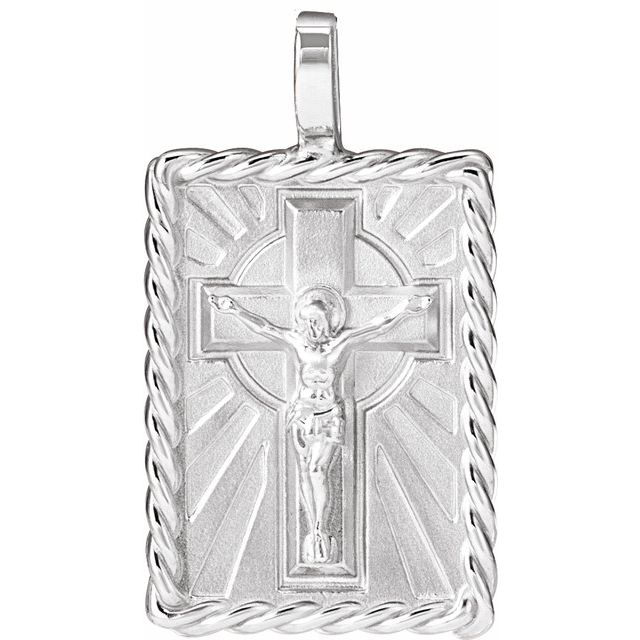 Sterling Silver 18.1x15.8 mm Crucifix Pendant