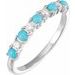 14K White Natural Turquoise & 1/8 CTW Natural Diamond Ring