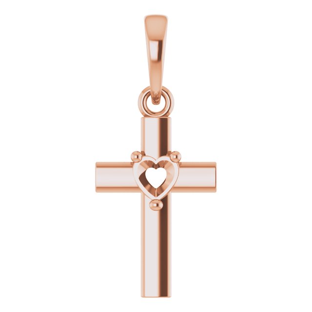 Heart Cross Necklace or Pendant