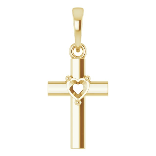 Heart Cross Necklace or Pendant