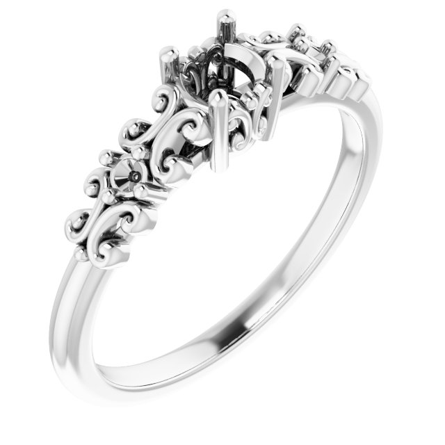 Accented Sculptural Engagement Ring