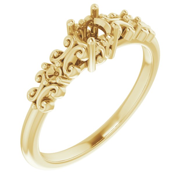 Accented Sculptural Engagement Ring