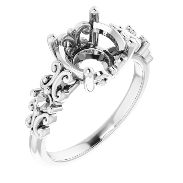 Accented Sculptural Engagement Ring