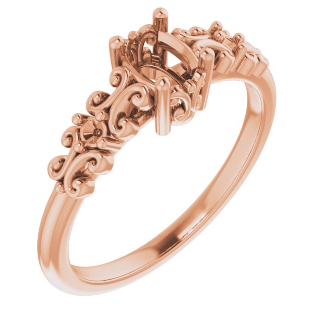 Accented Sculptural Engagement Ring