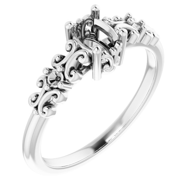 Accented Sculptural Engagement Ring