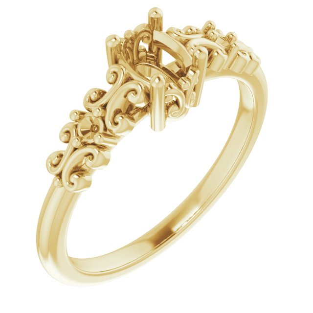 Accented Sculptural Engagement Ring
