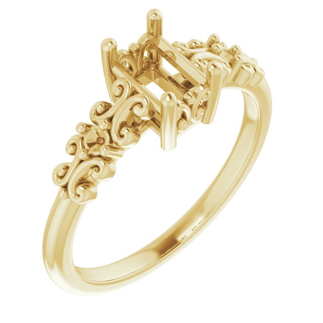 Accented Sculptural Engagement Ring