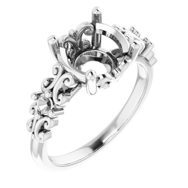 Accented Sculptural Engagement Ring