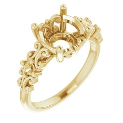 Sculptural Accented Engagement Ring
