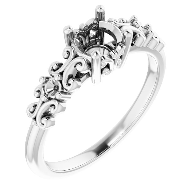Accented Sculptural Engagement Ring