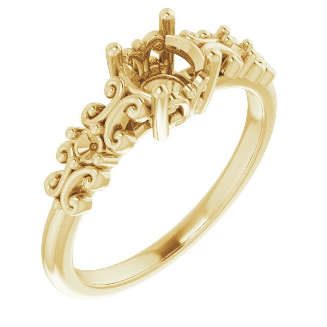 Accented Sculptural Engagement Ring