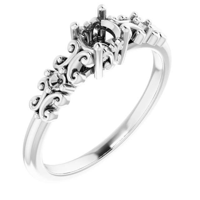 Accented Sculptural Engagement Ring