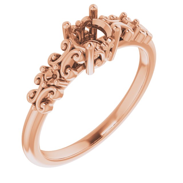 Accented Sculptural Engagement Ring