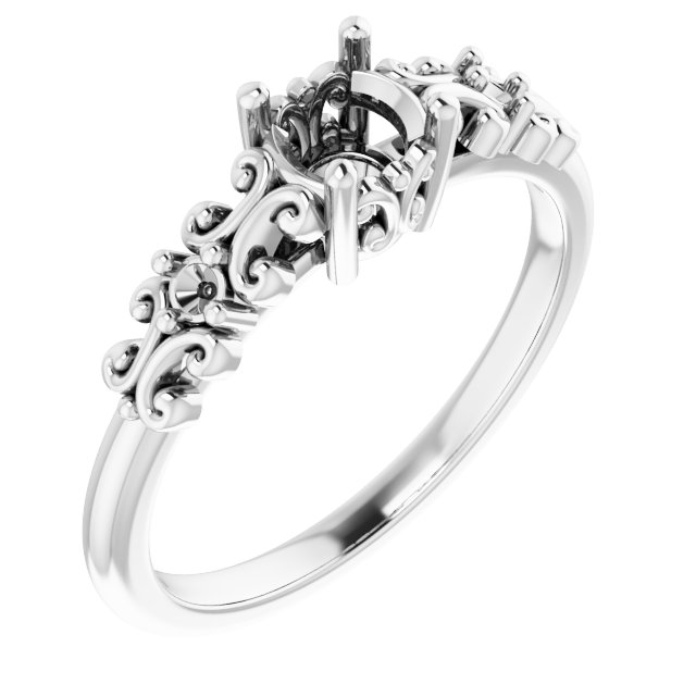Accented Sculptural Engagement Ring