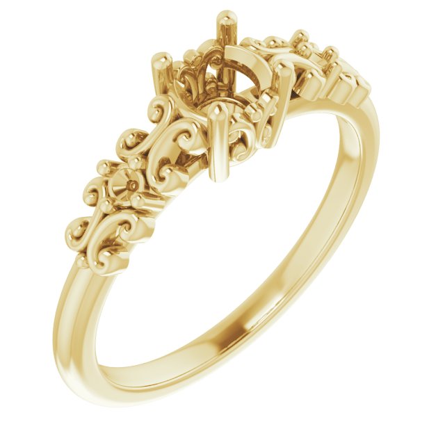 Accented Sculptural Engagement Ring