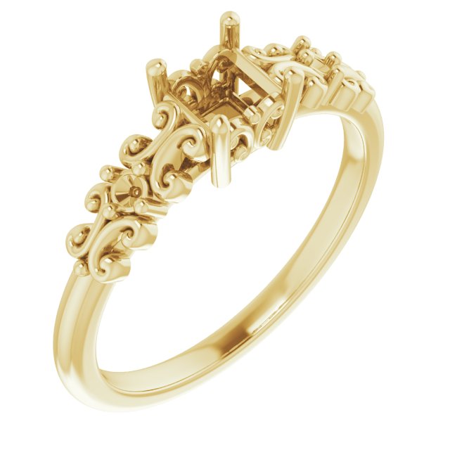 Accented Sculptural Engagement Ring