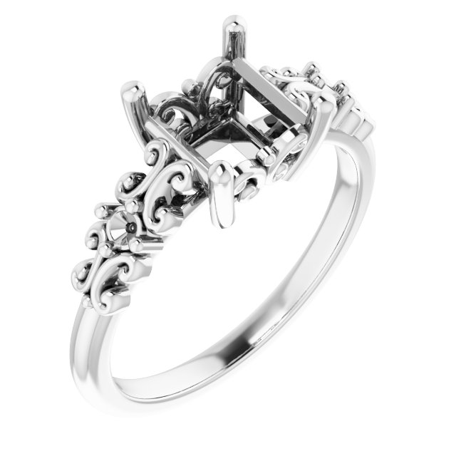 Accented Sculptural Engagement Ring