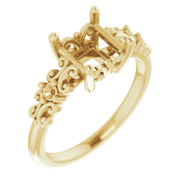 Accented Sculptural Engagement Ring