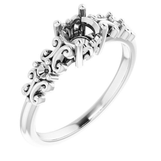 Accented Sculptural Engagement Ring