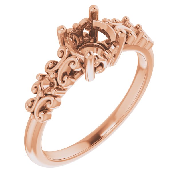 Accented Sculptural Engagement Ring