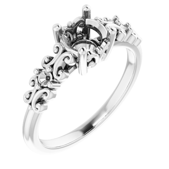 Accented Sculptural Engagement Ring