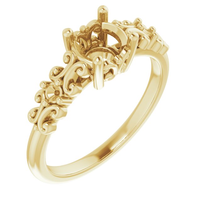 Accented Sculptural Engagement Ring