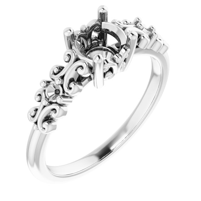 Accented Sculptural Engagement Ring