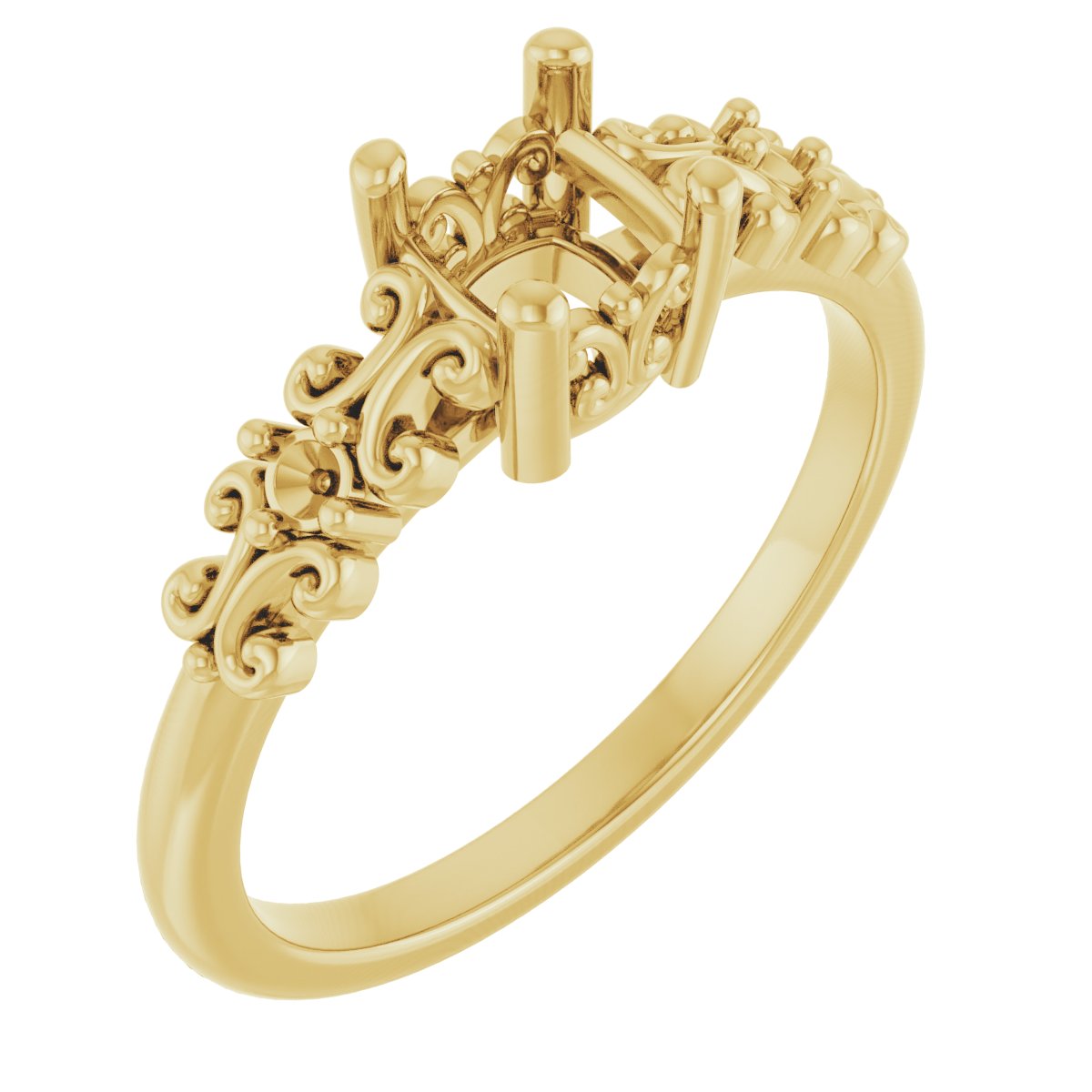 Accented Sculptural Engagement Ring