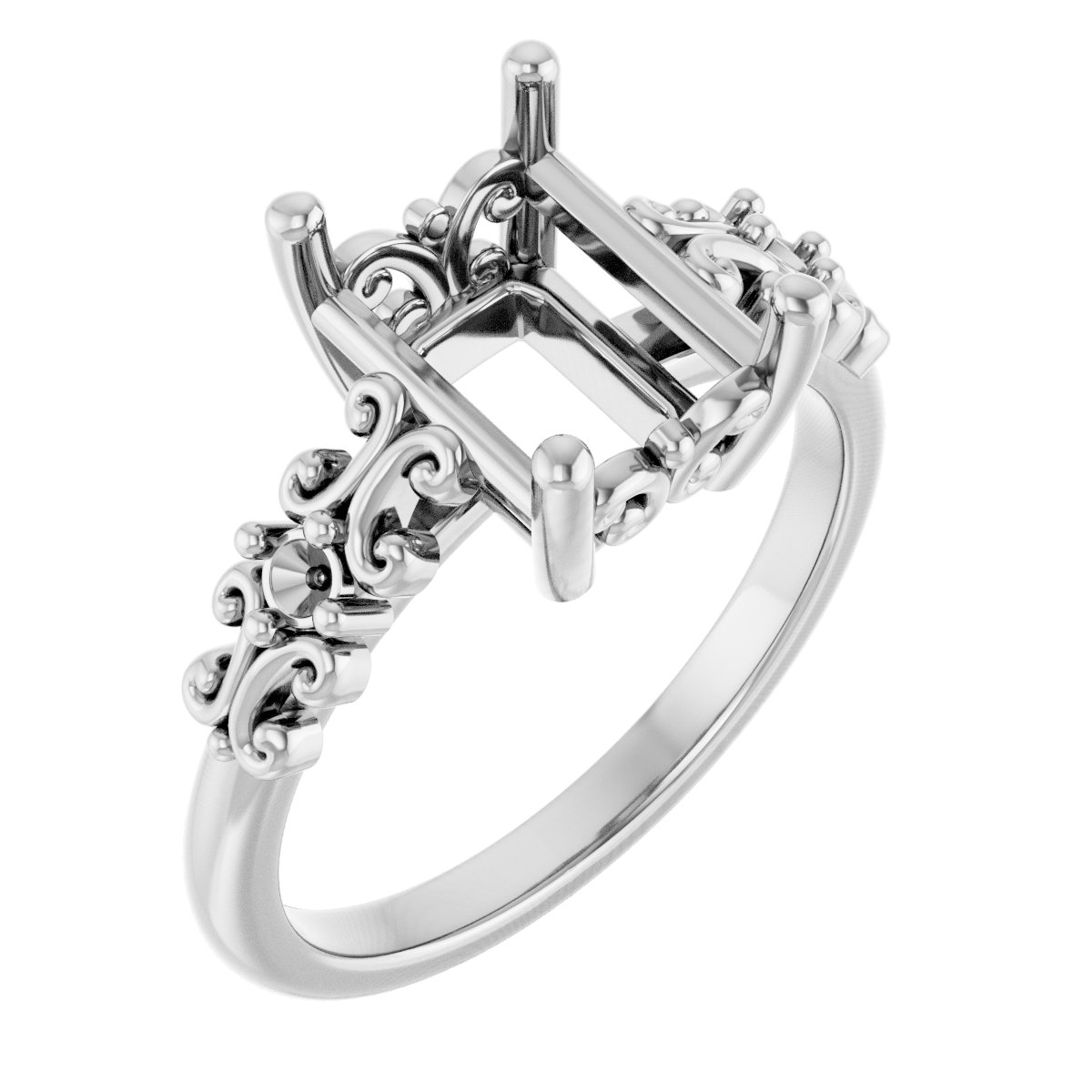 Accented Sculptural Engagement Ring