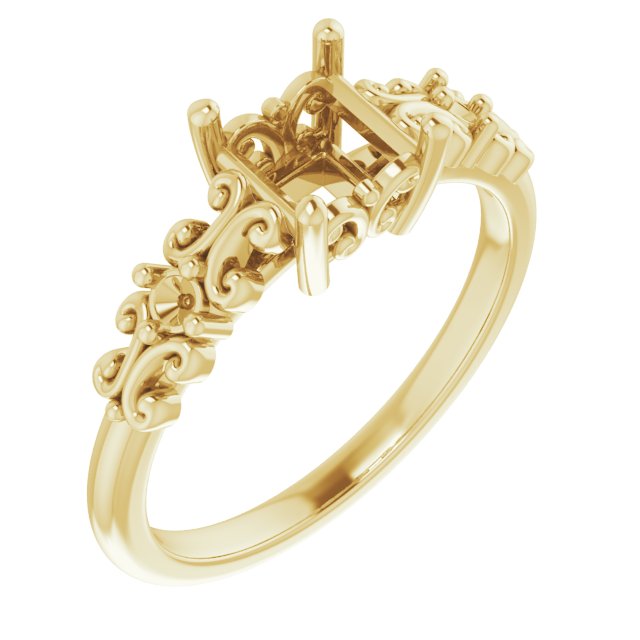 Accented Sculptural Engagement Ring