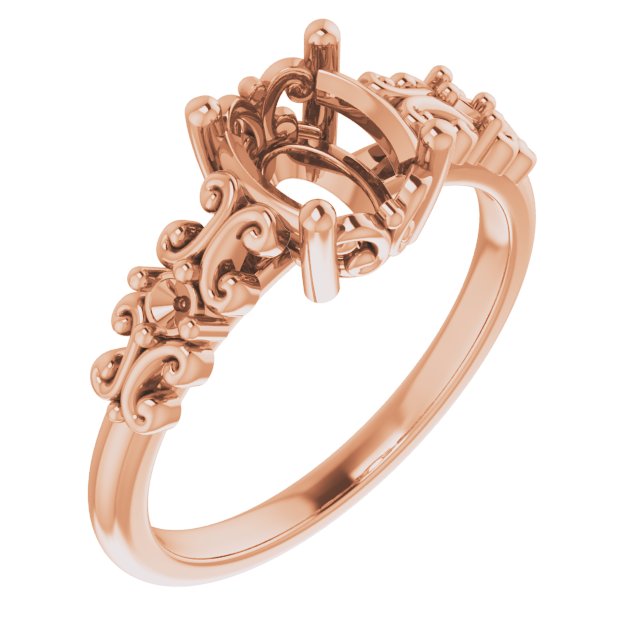 Accented Sculptural Engagement Ring