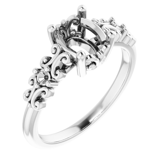 Accented Sculptural Engagement Ring
