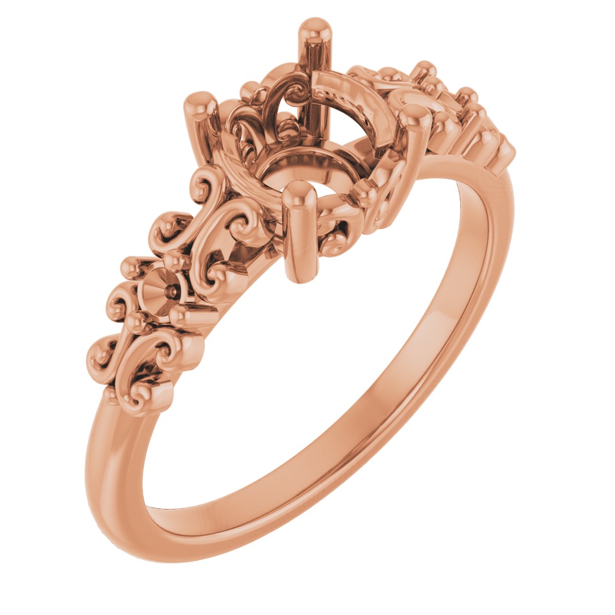 Accented Sculptural Engagement Ring
