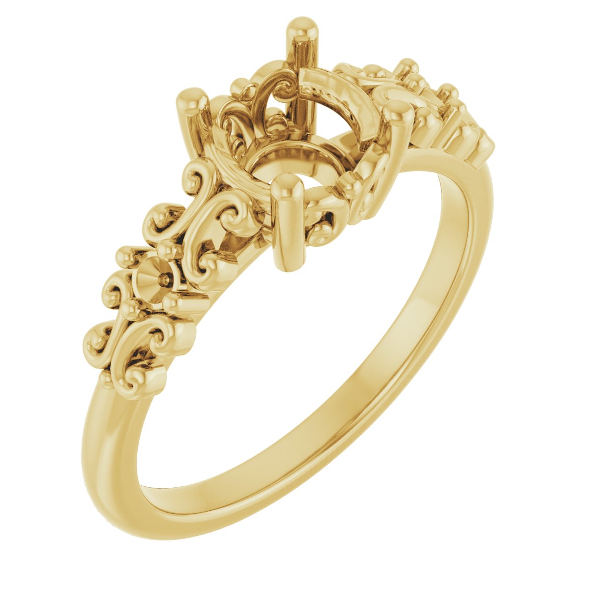 Accented Sculptural Engagement Ring