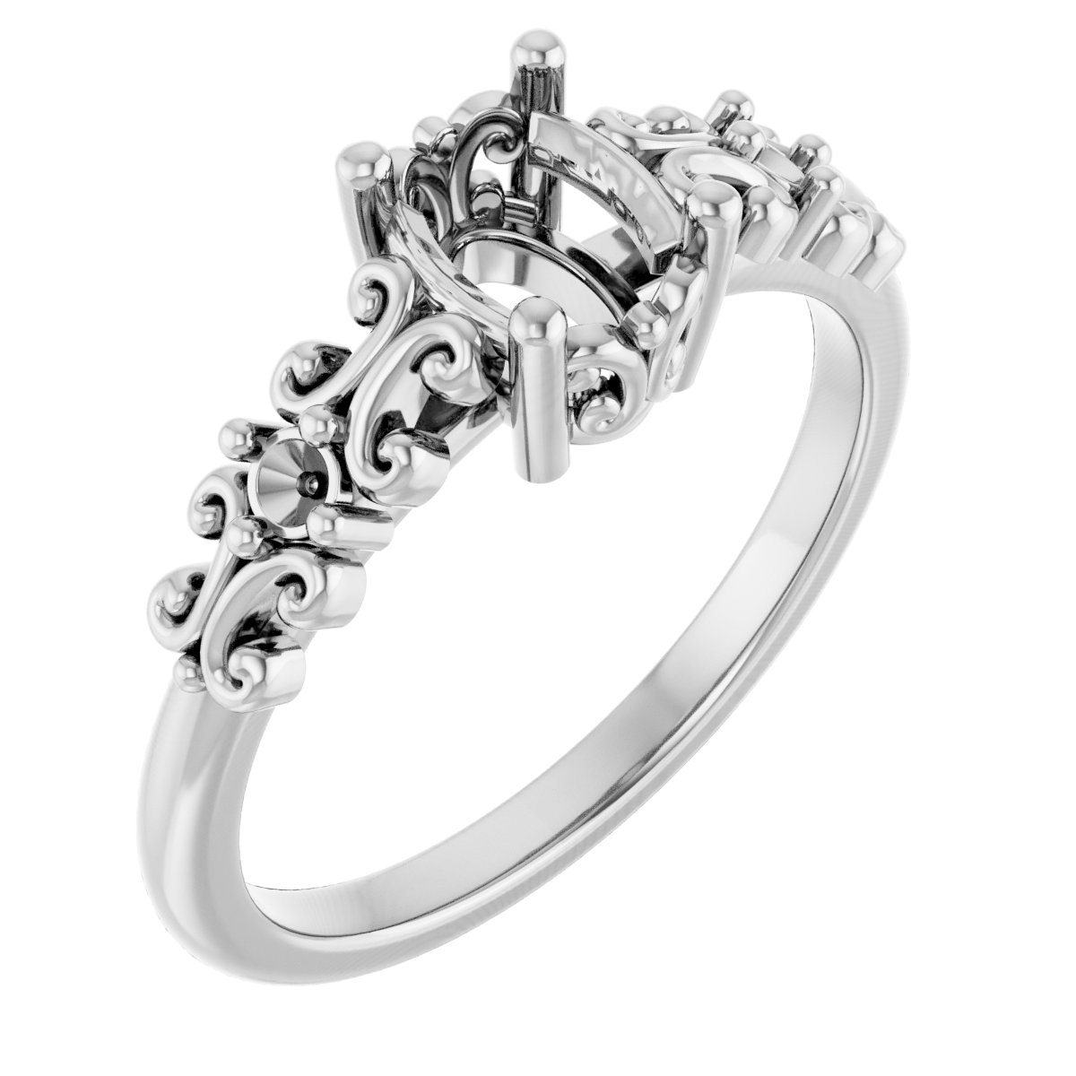 Accented Sculptural Engagement Ring