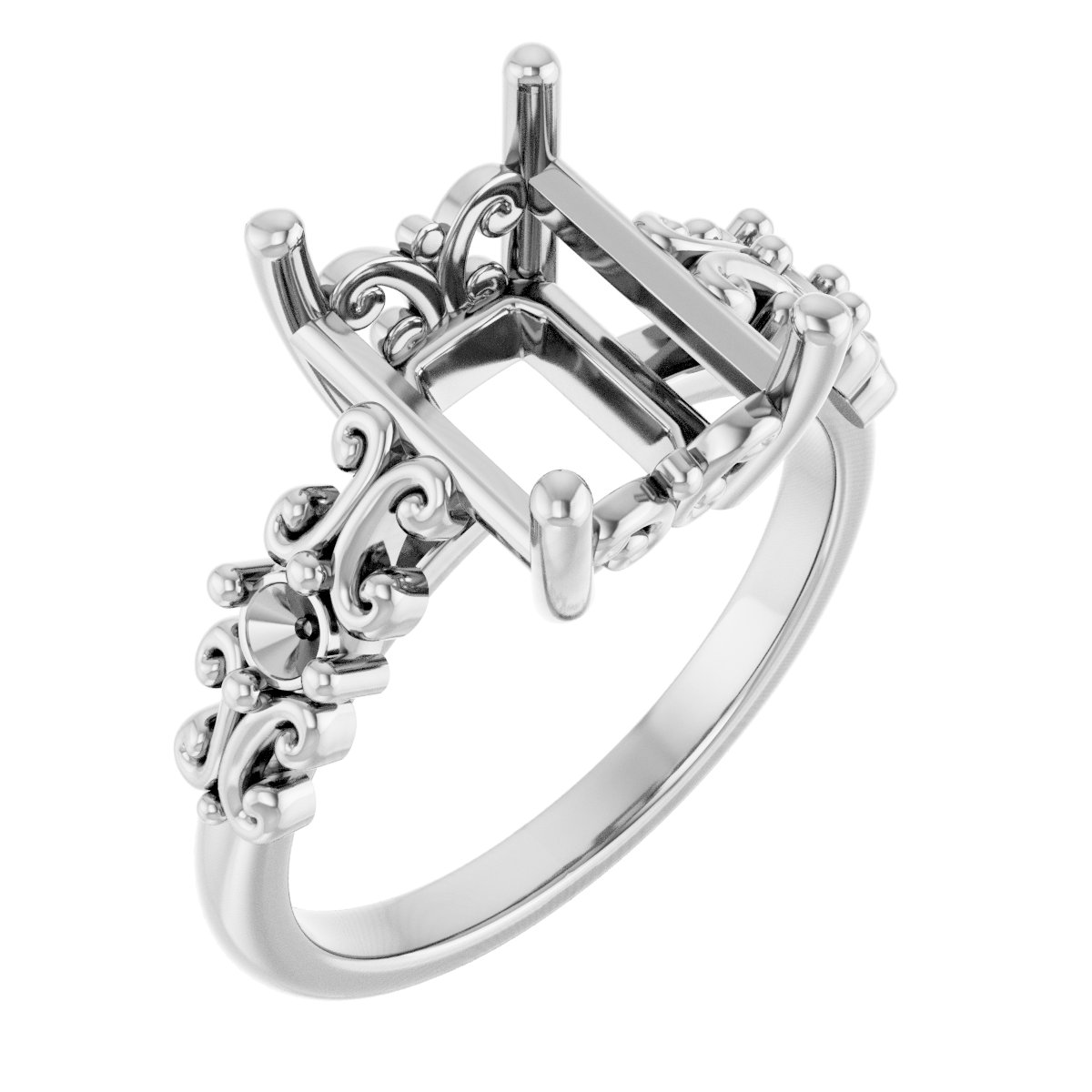 Accented Sculptural Engagement Ring