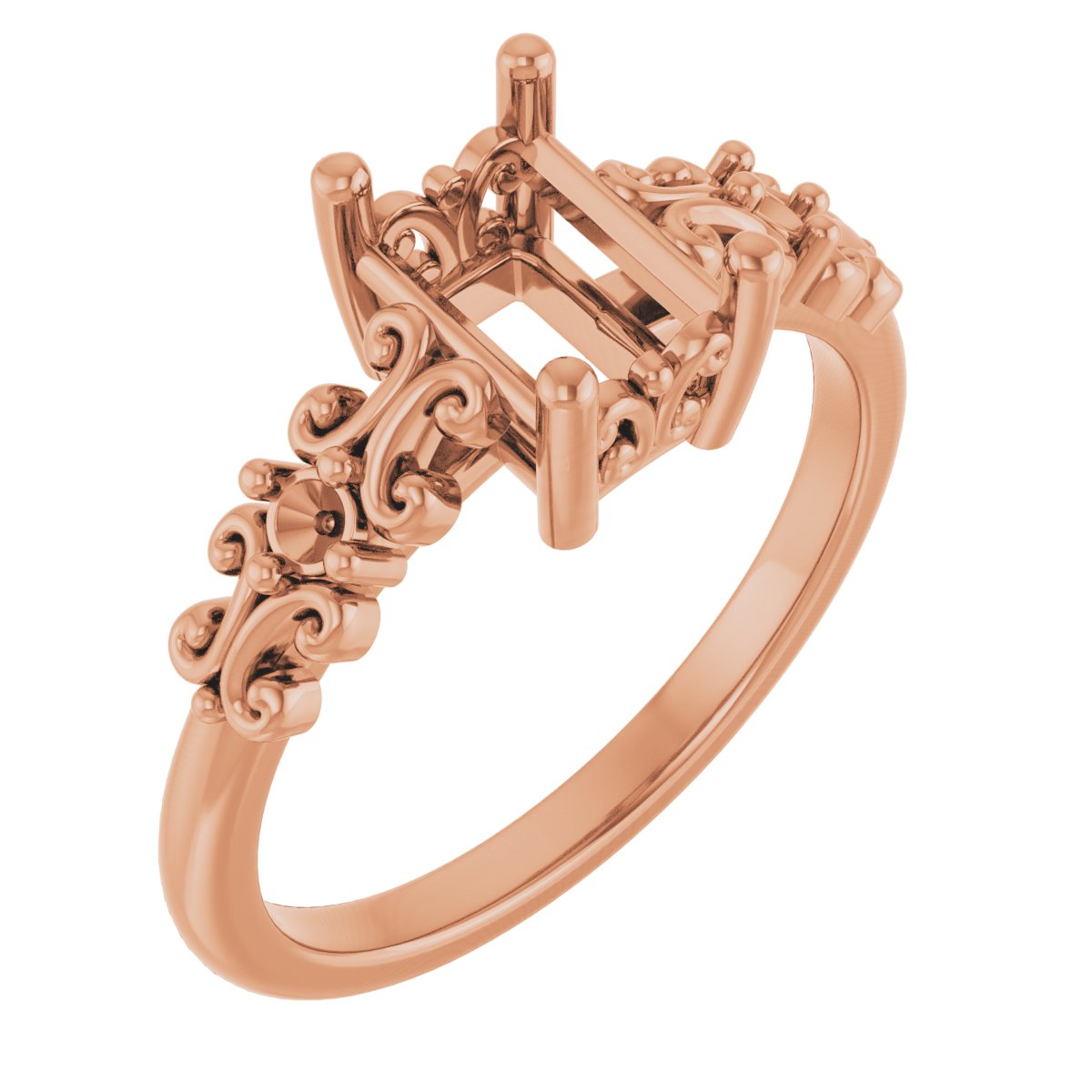 Accented Sculptural Engagement Ring