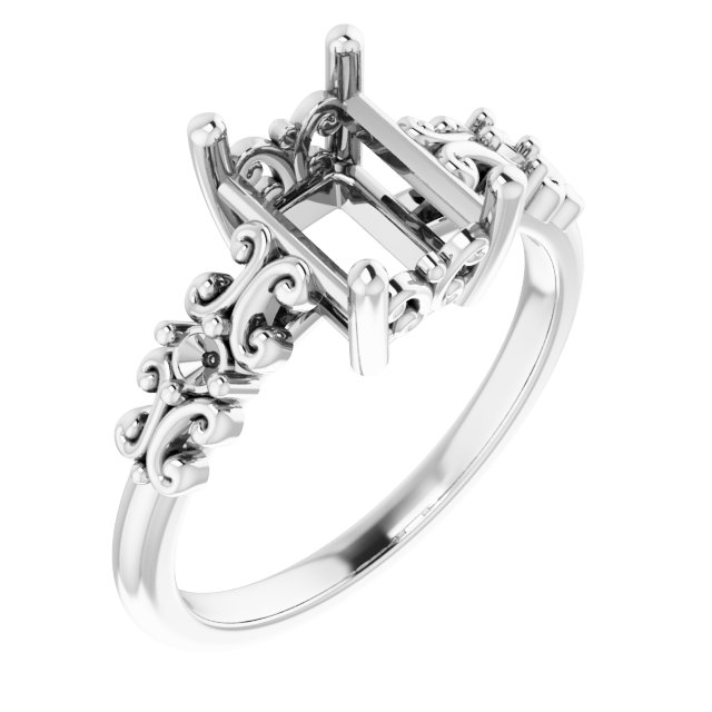 Accented Sculptural Engagement Ring