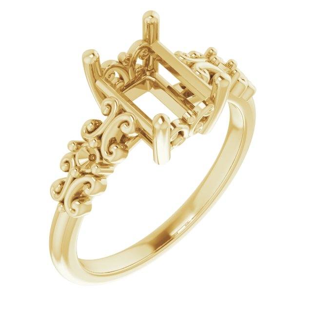 Accented Sculptural Engagement Ring