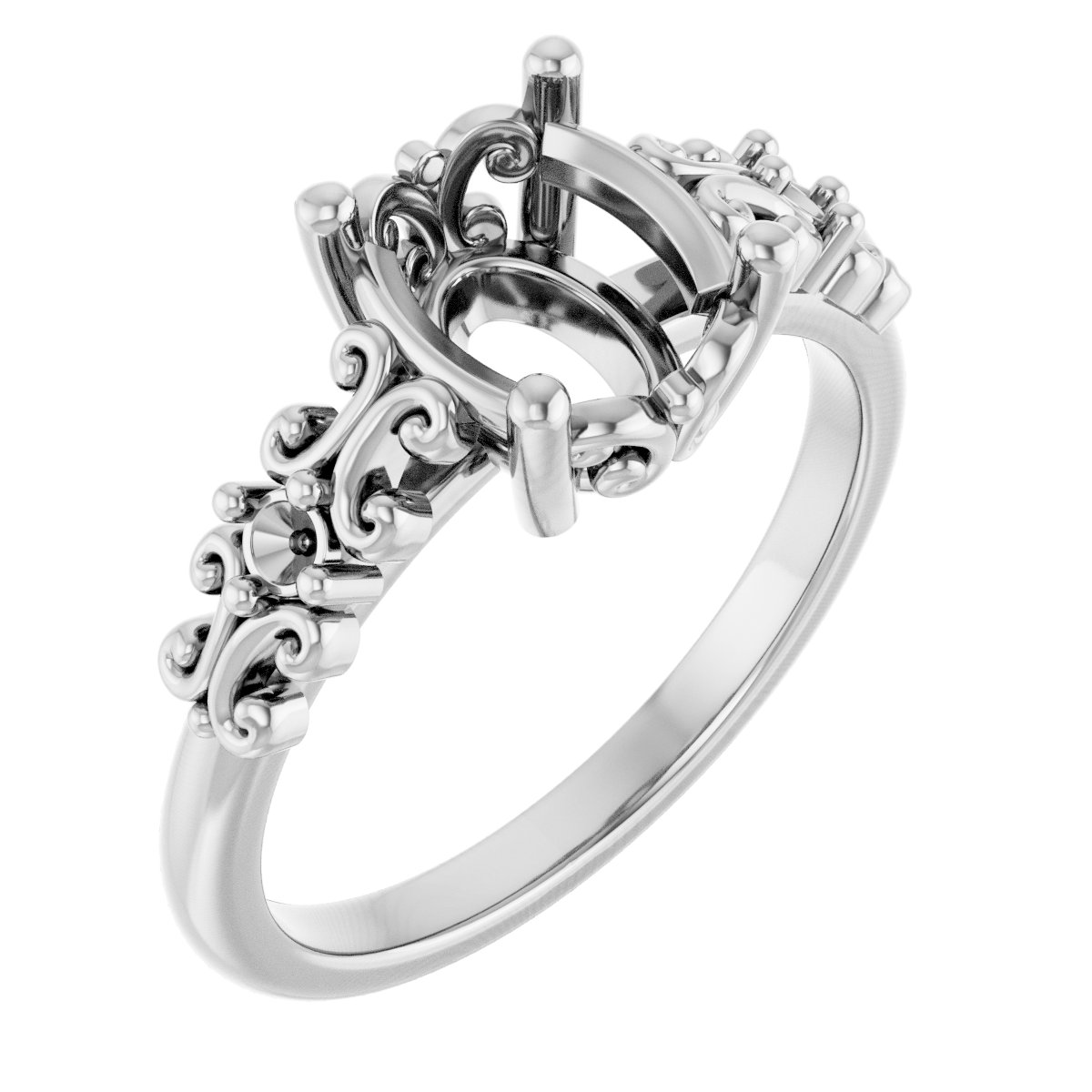 Accented Sculptural Engagement Ring