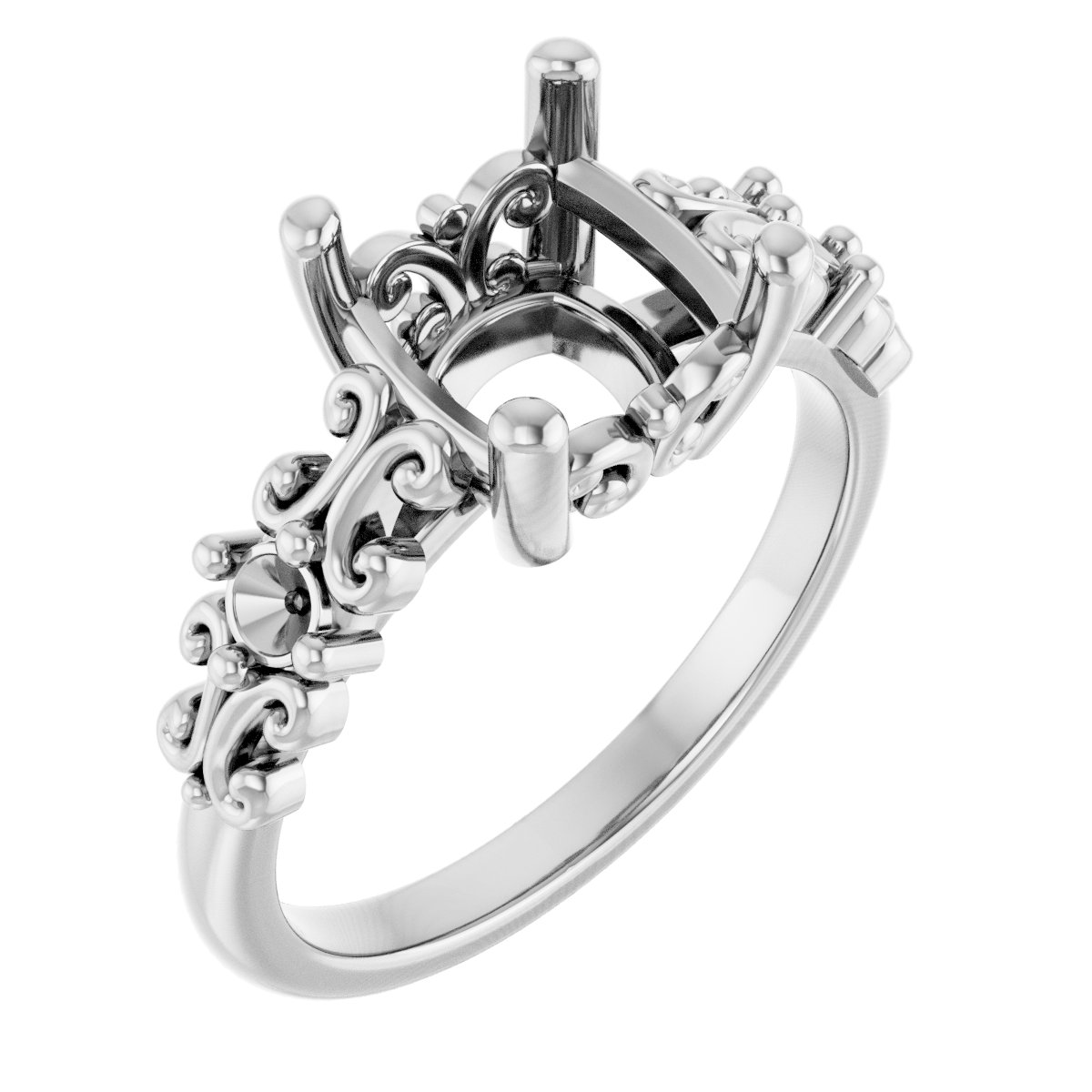 Accented Sculptural Engagement Ring