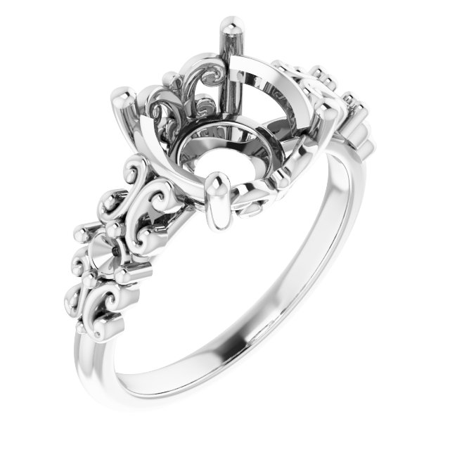 Accented Sculptural Engagement Ring